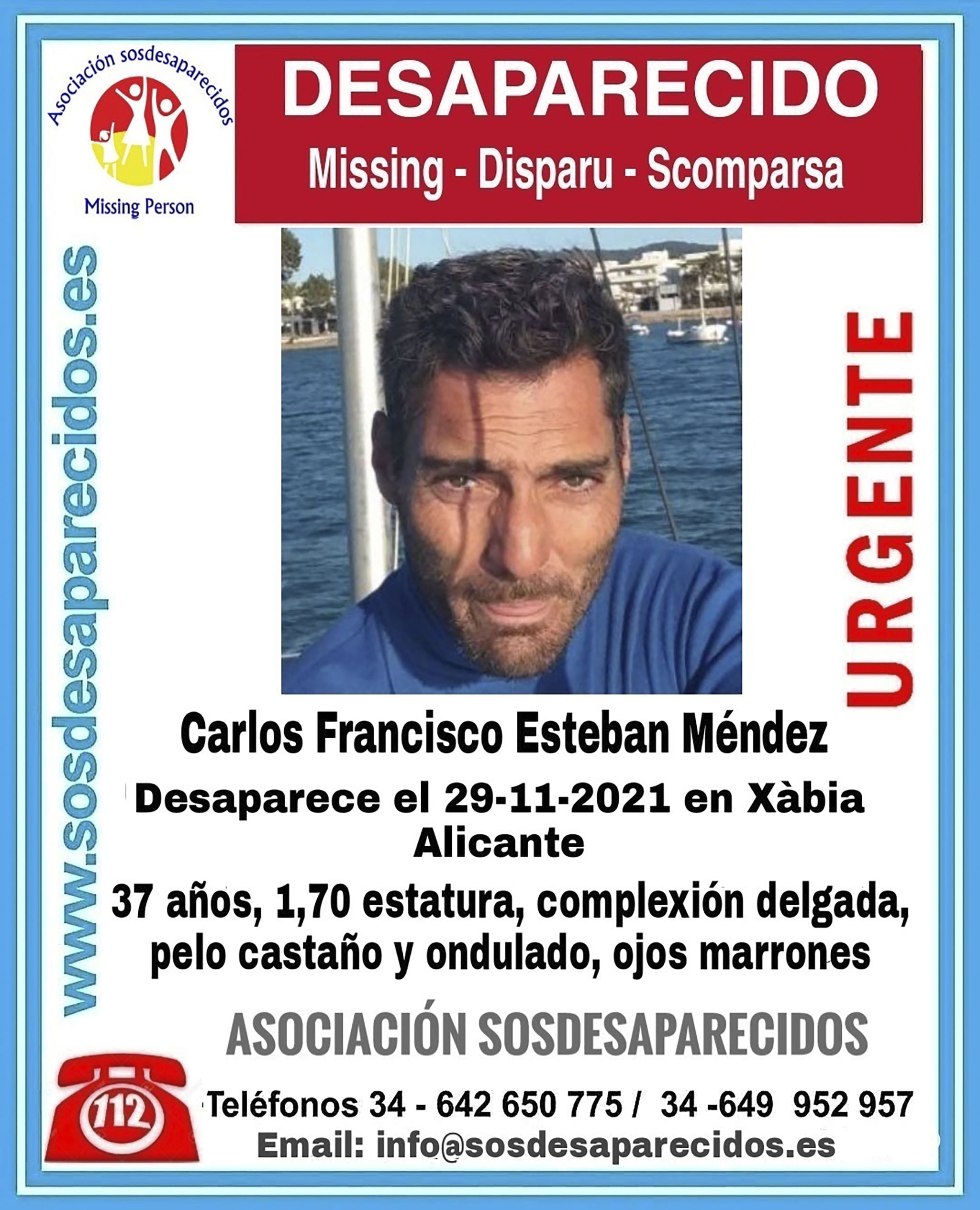 Cartel de búsqueda de Carlos Francisco Esteban Méndez