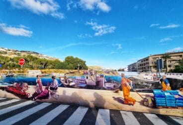 Mural de Víctor Goikoetxea en el barrio de Duanes de la Mar