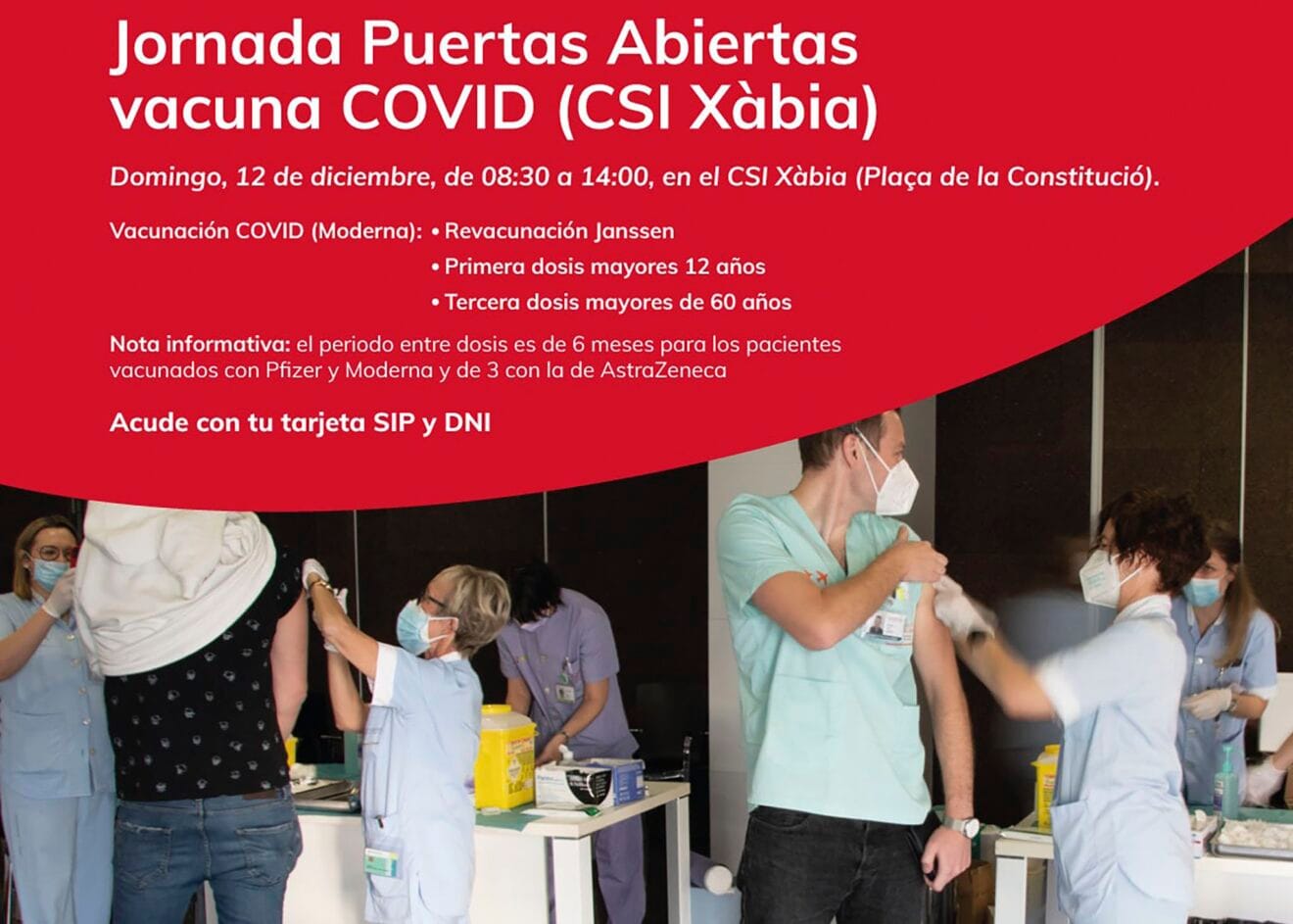 Vacunación en Xàbia el próximo 12 de diciembre