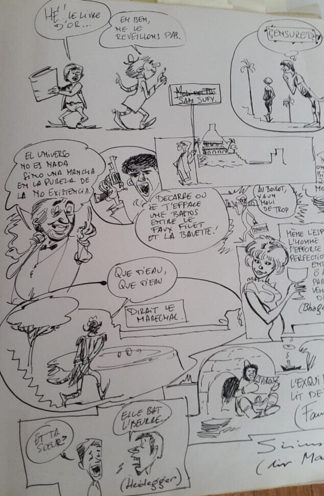 Imagen: Boceto de Sirius en el libro de visita de la casa de los Dupuis