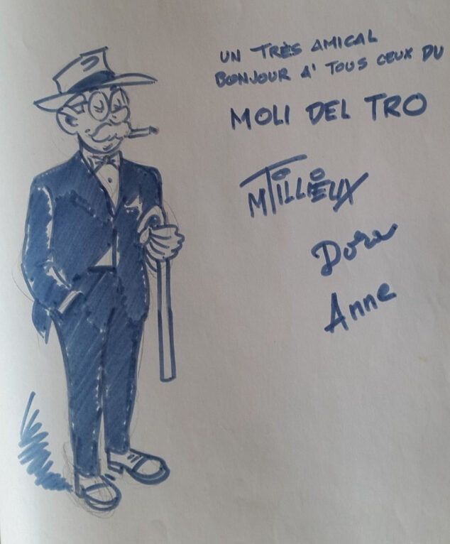 Imagen: Dibujo de Tillieux para la casa de los Dupuis