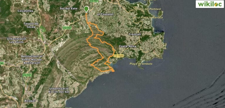 Recorrido de 14km de la Granadella Trail