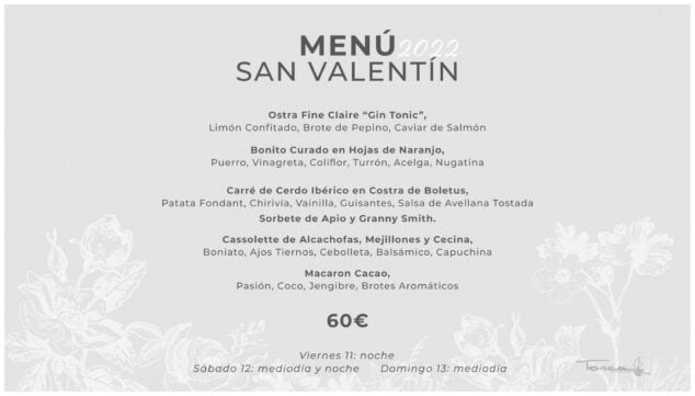 Imagen: Menú de San Valentín en Restaurante Tosca