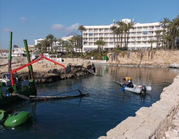 Trabajos de limpieza del canal de la Fontana