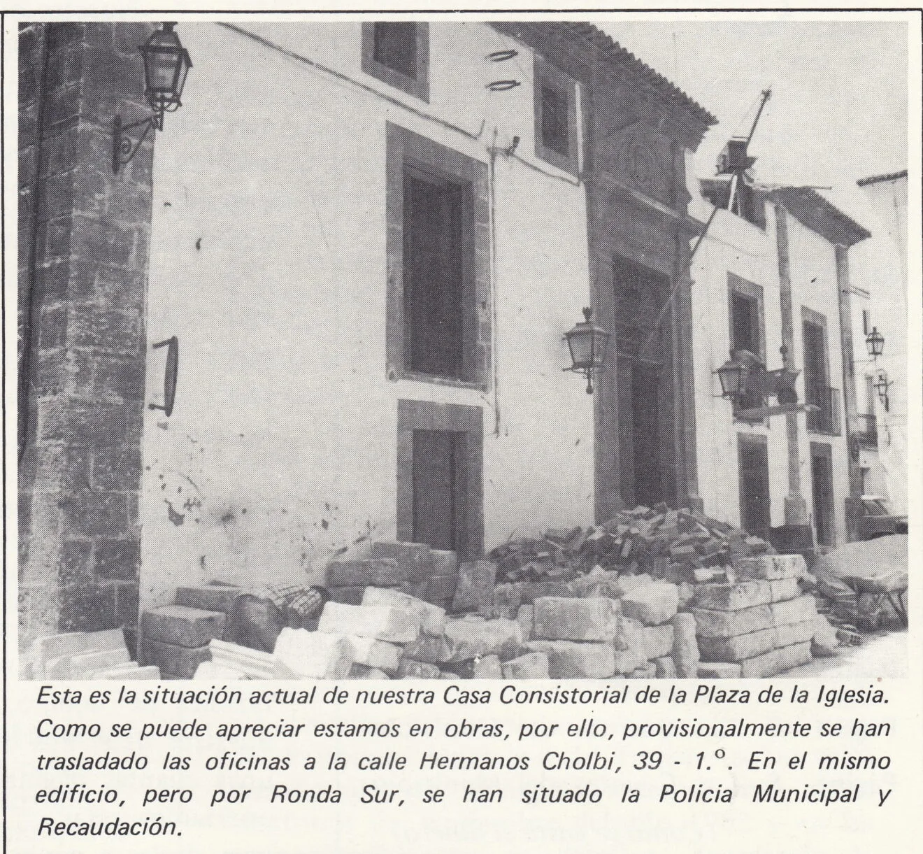 Ayuntamiento de Jávea en 1981. Foto Boletín Información Ayto