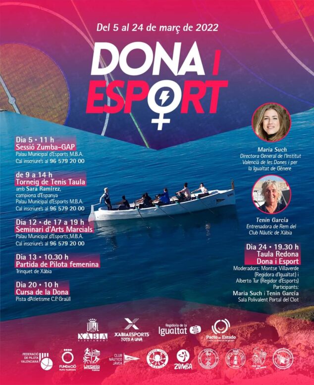 Imagen: Cartel de actividades de Dona i Esport Xàbia