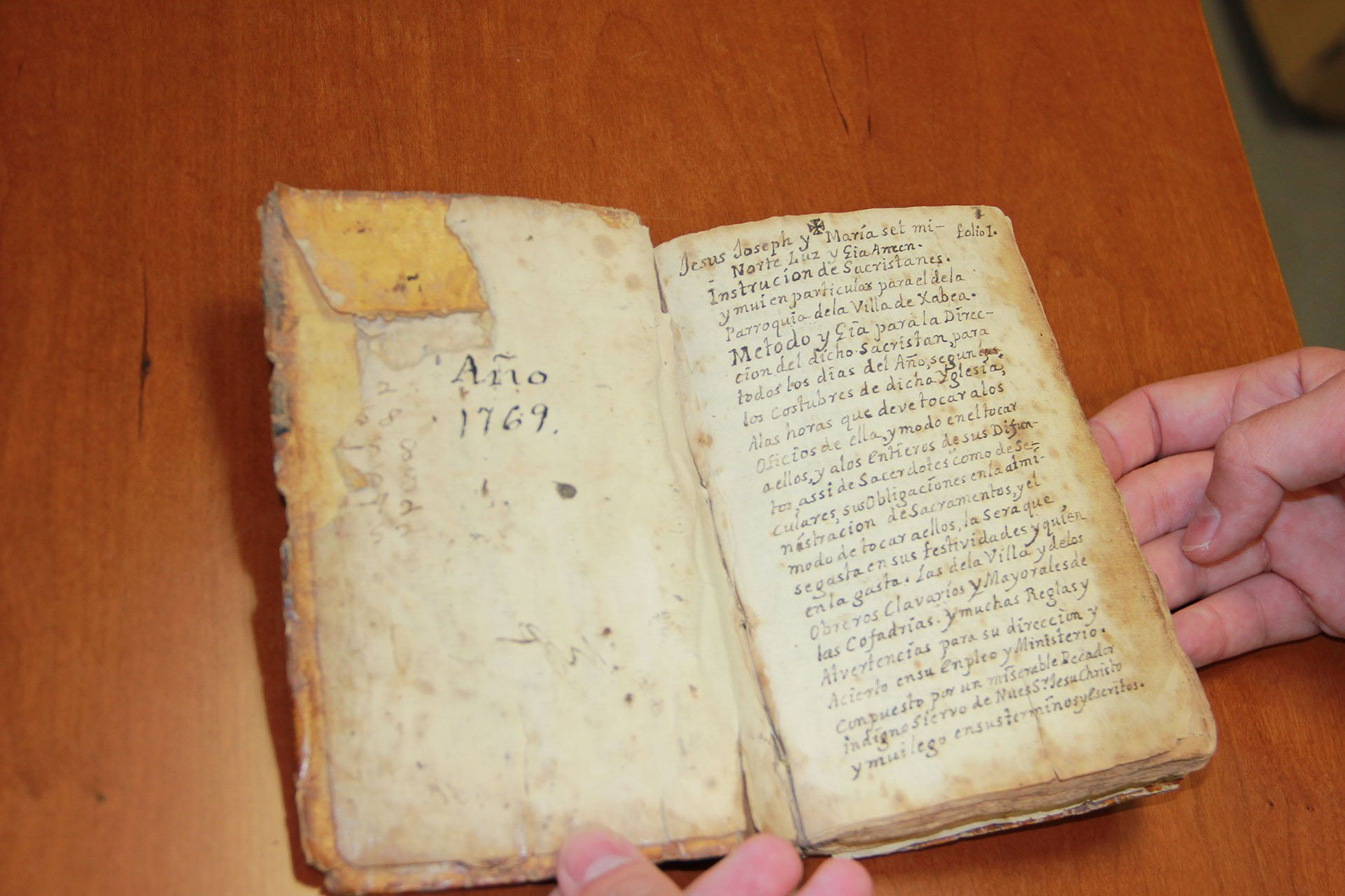 Diario de un sacristán de 1769 en el que aparece el nombre de Xabea