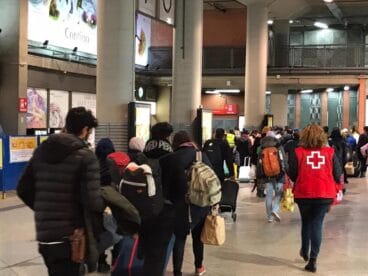 Llegada de ucranianos a España. Foto Cruz Roja Madrid