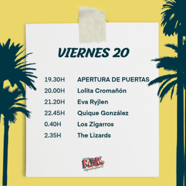 Calendario de conciertos del Montgorock Viernes 20 de mayo de 2022