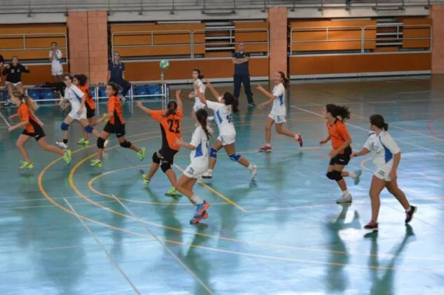 Imagen: Deportistas en un partido de Handbol