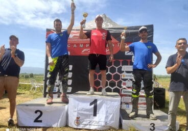 Podio de la competición en la Pobla del Duc