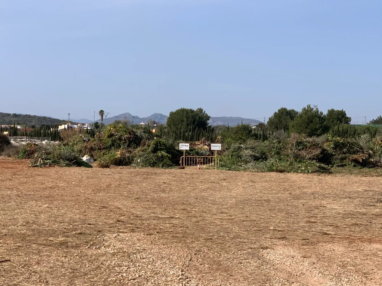 Residuos verdes depositados en la parcela de Catarroges Xàbia