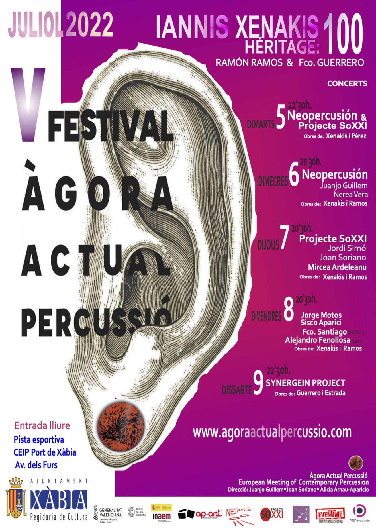 Cartel Àgora Actual Percussió 2022