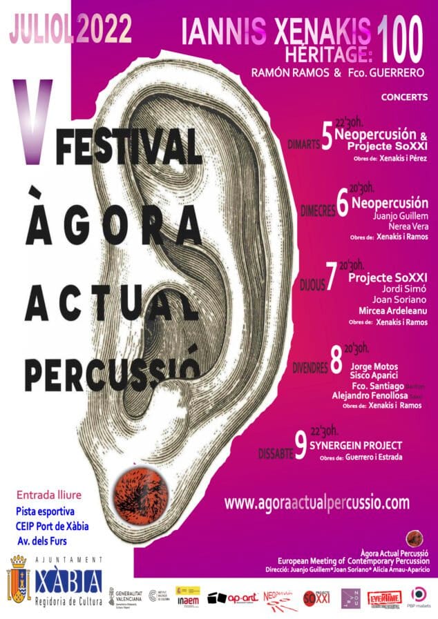 Imagen: Cartel Àgora Actual Percussió 2022
