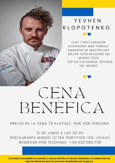 Cena benéfica por Ucrania en Restaurante Manzo