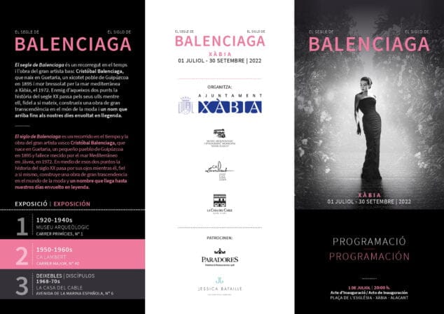 Imagen: Portada de la programación de El siglo Balenciaga en Xàbia