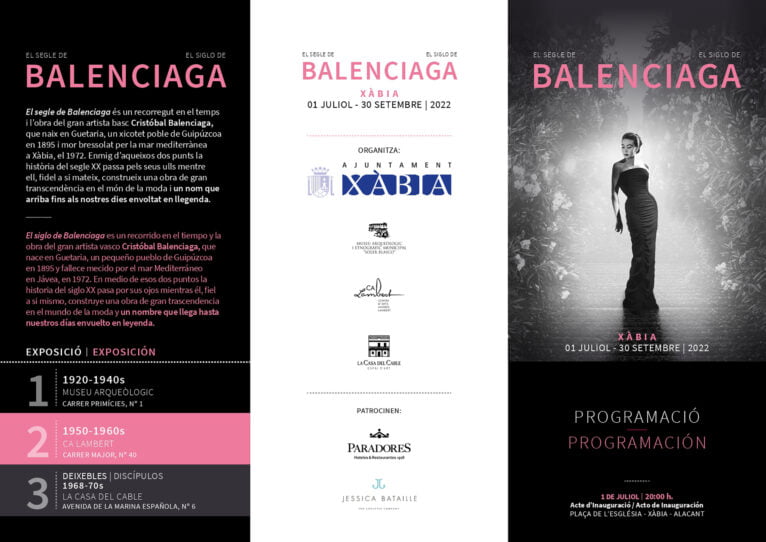 Cover of the programming of The Balenciaga century in Xàbia
