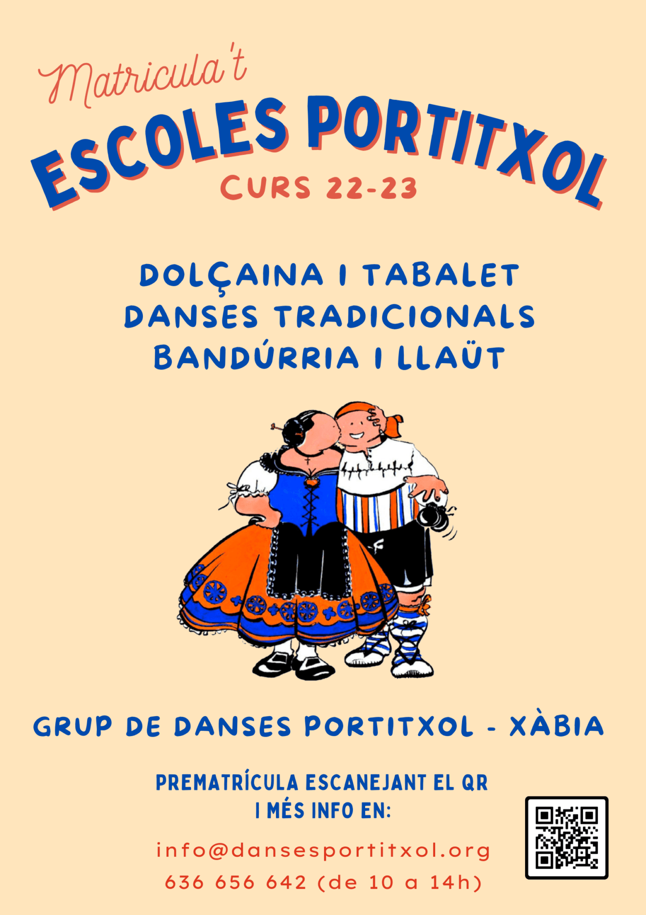 Cartel de prematrícula a Escoles del Portitxol
