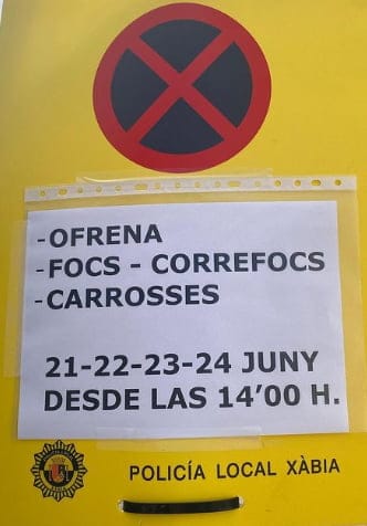 Prohibido estacionar por actos festivos