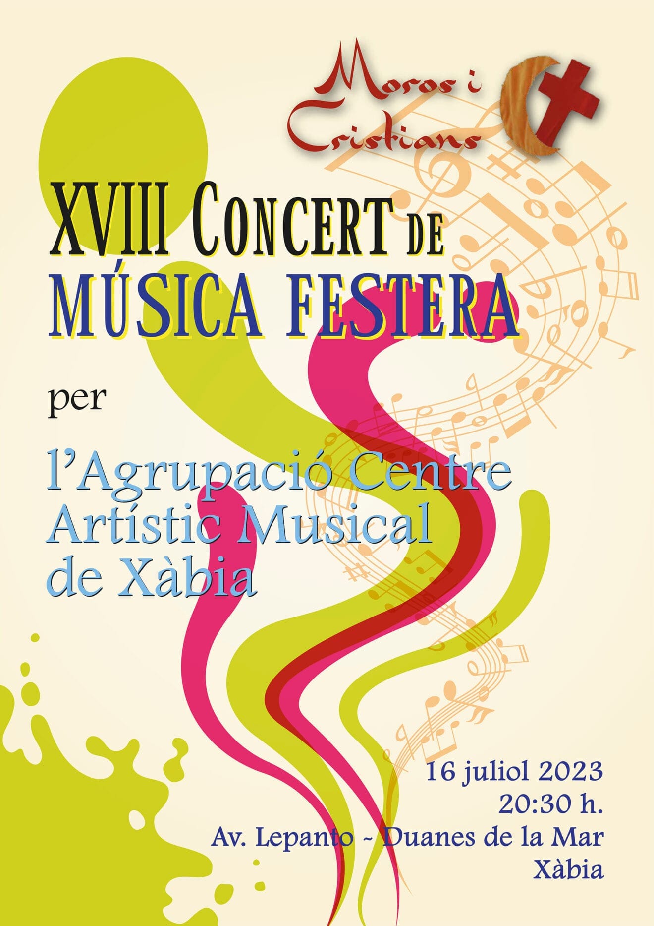 Cartell XVIII Concert Música Festera Moros i Cristians Xàbia 2023
