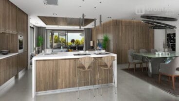 Cocina minimalista con isla