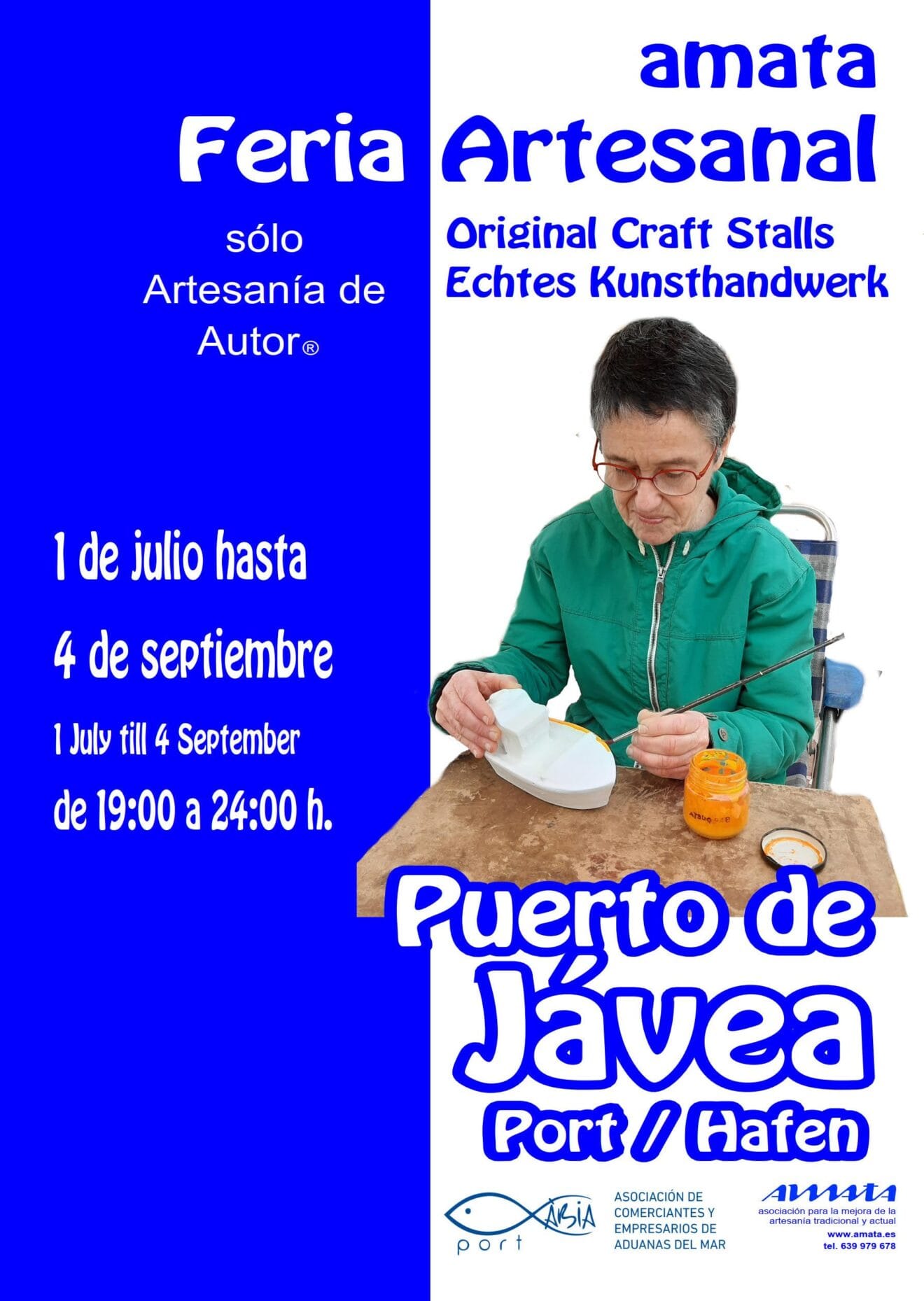 Folleto de la Feria de Verano de Artesanía en Xàbia