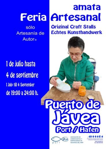 Folleto de la Feria de Verano de Artesanía en Xàbia
