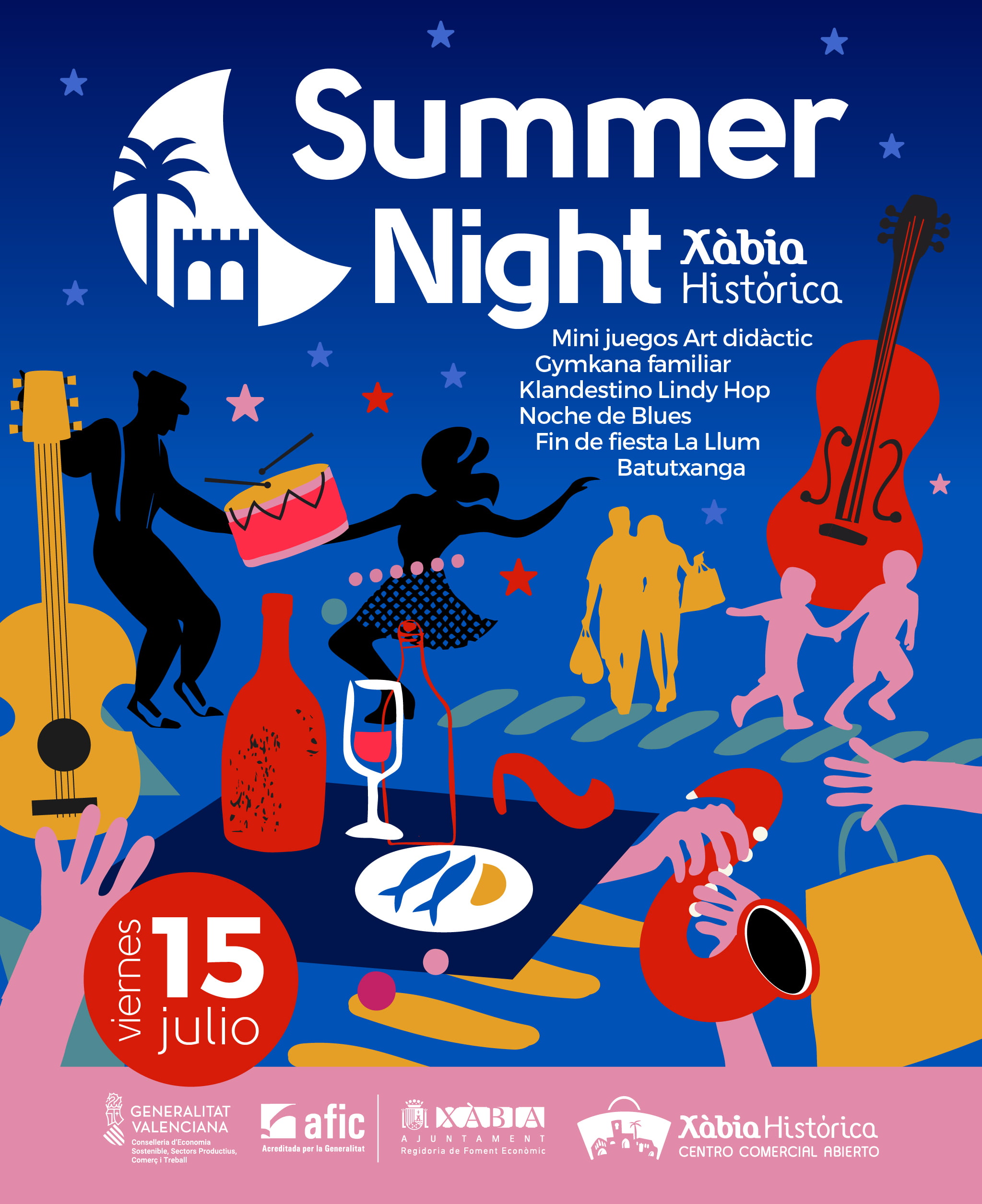 Cartel de la Summer Night de Julio de Xàbia histórica