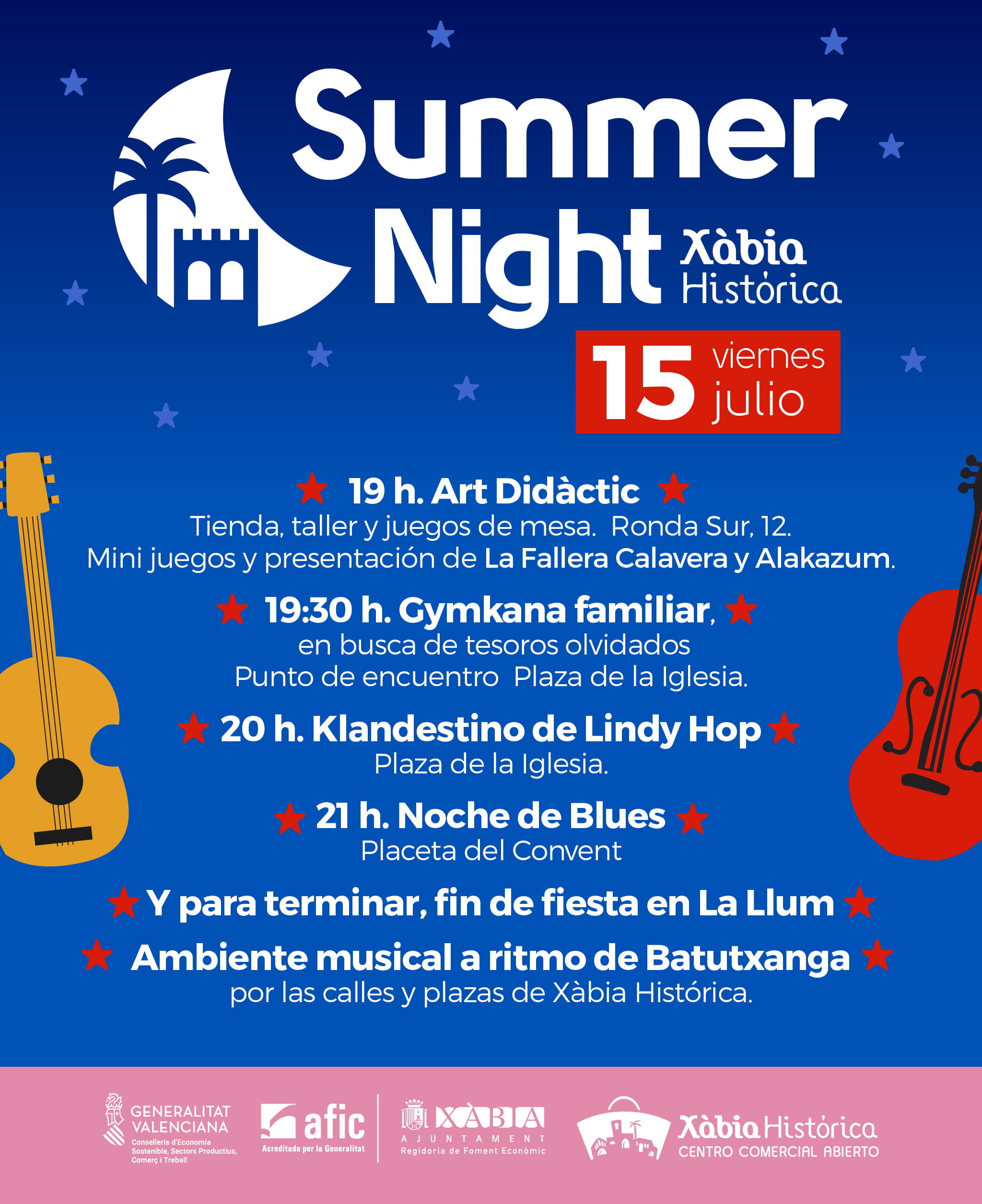 Programación de la Summer Night de Julio en Xàbia Histórica