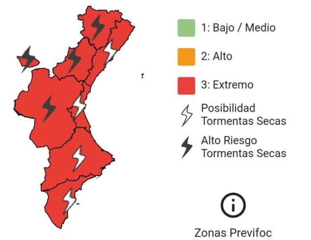 Imagen: Alerta de nivel extremo de incendios