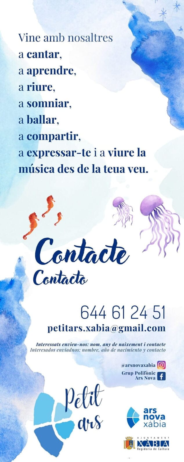 Imagen: Cartel del nuevo curso de Petit Ars