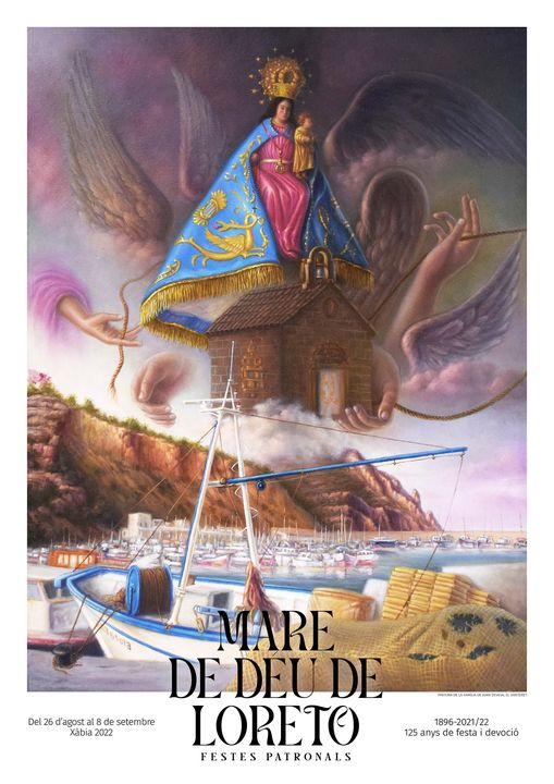 Imagen: Cartel y portada del libro de Fiestas de Loreto 2022