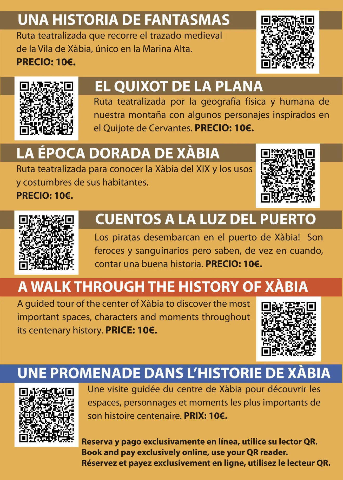 Información de las distintas rutas teatralizadas