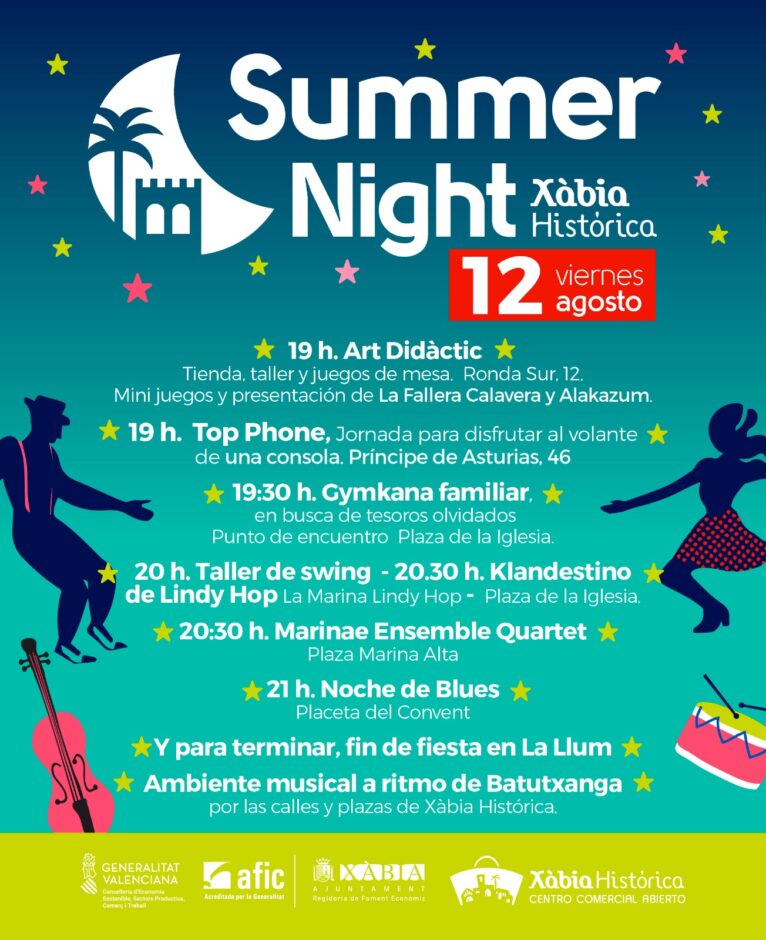 Programación de la Summer Night de agosto de Xàbia Histórica