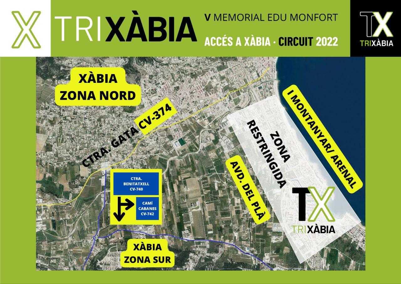 Zonas cortadas tráfico Trixabia 2022