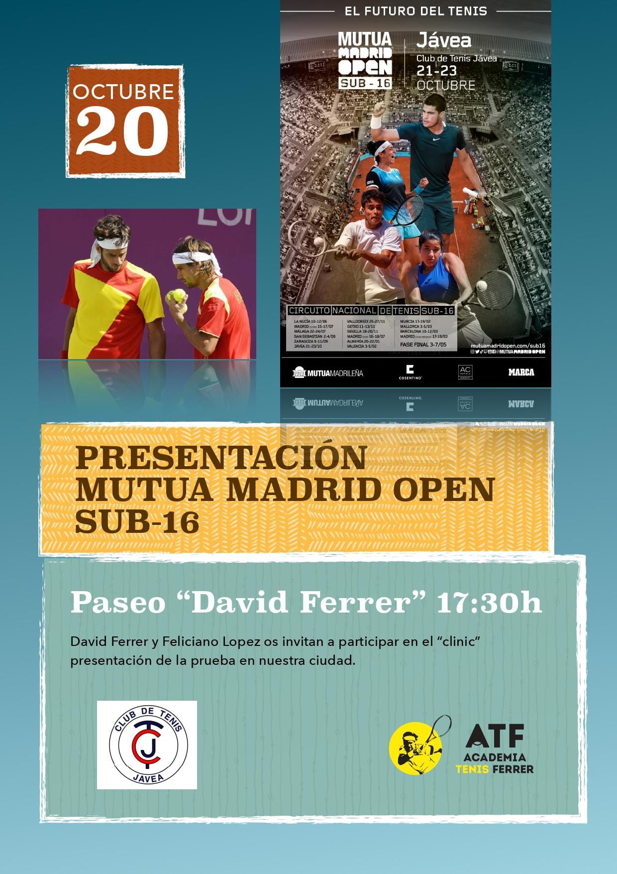 Cartel Presentación Mutua Madrid Open en Xàbia