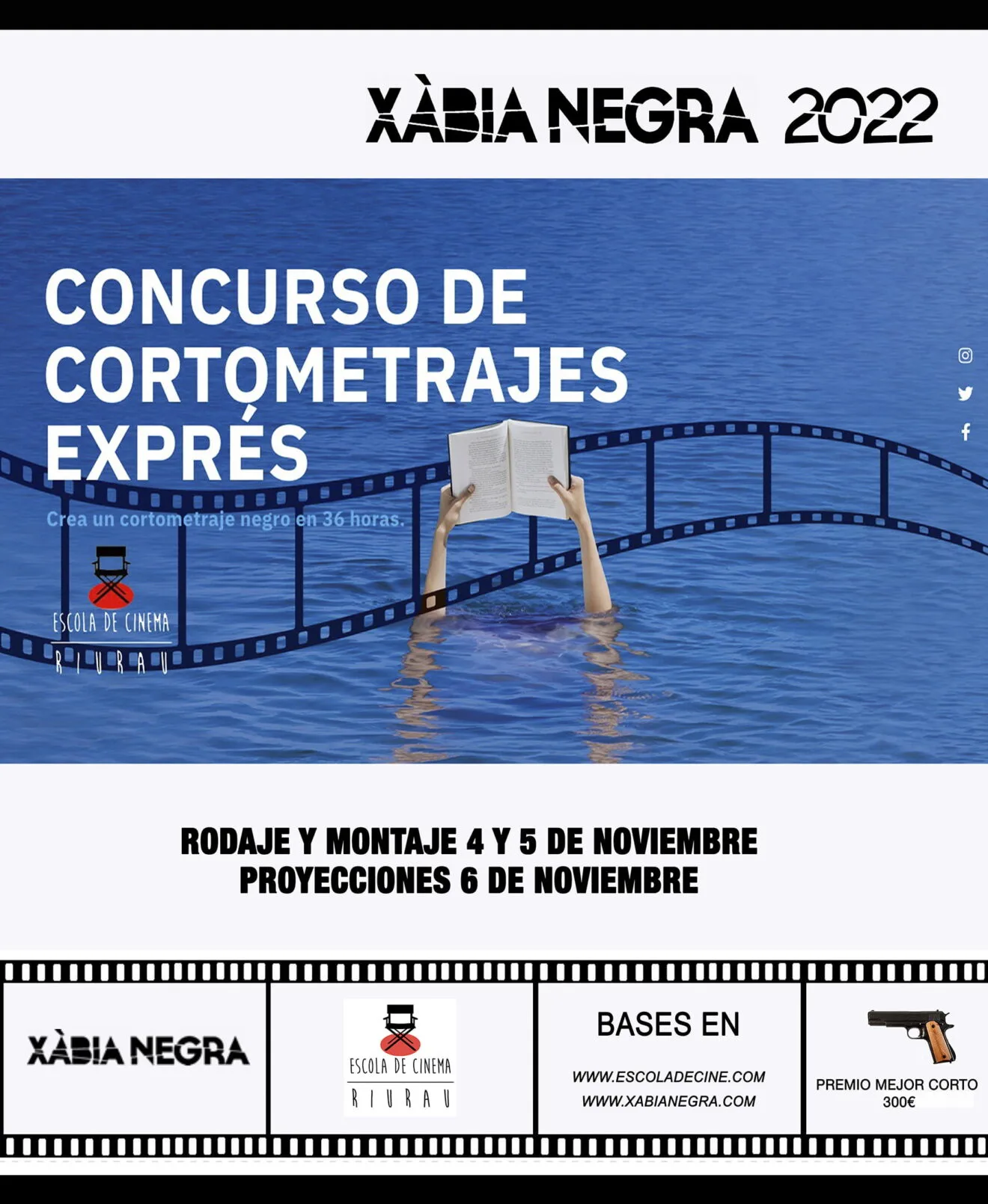 Cartel Concurso de Cortometrajes de Xàbia Negra