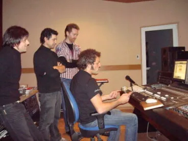 Rosavil grabando su primer disco