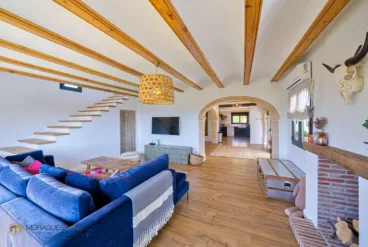 Salón-comedor con chimenea de leña