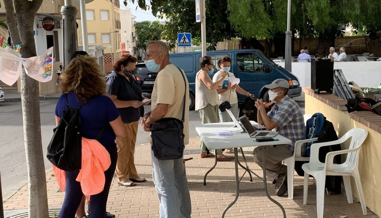 Mesa informativa de Podemos Jávea (archivo)
