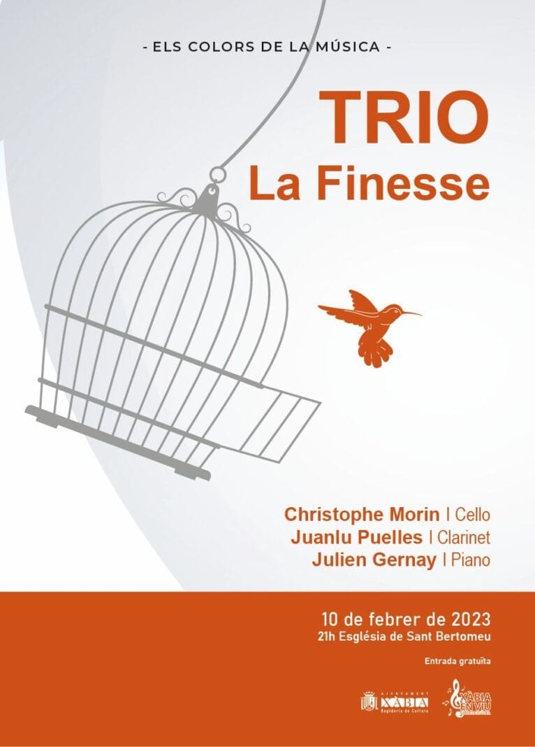 Cartel del concierto de Trio La Finesse en Xàbia