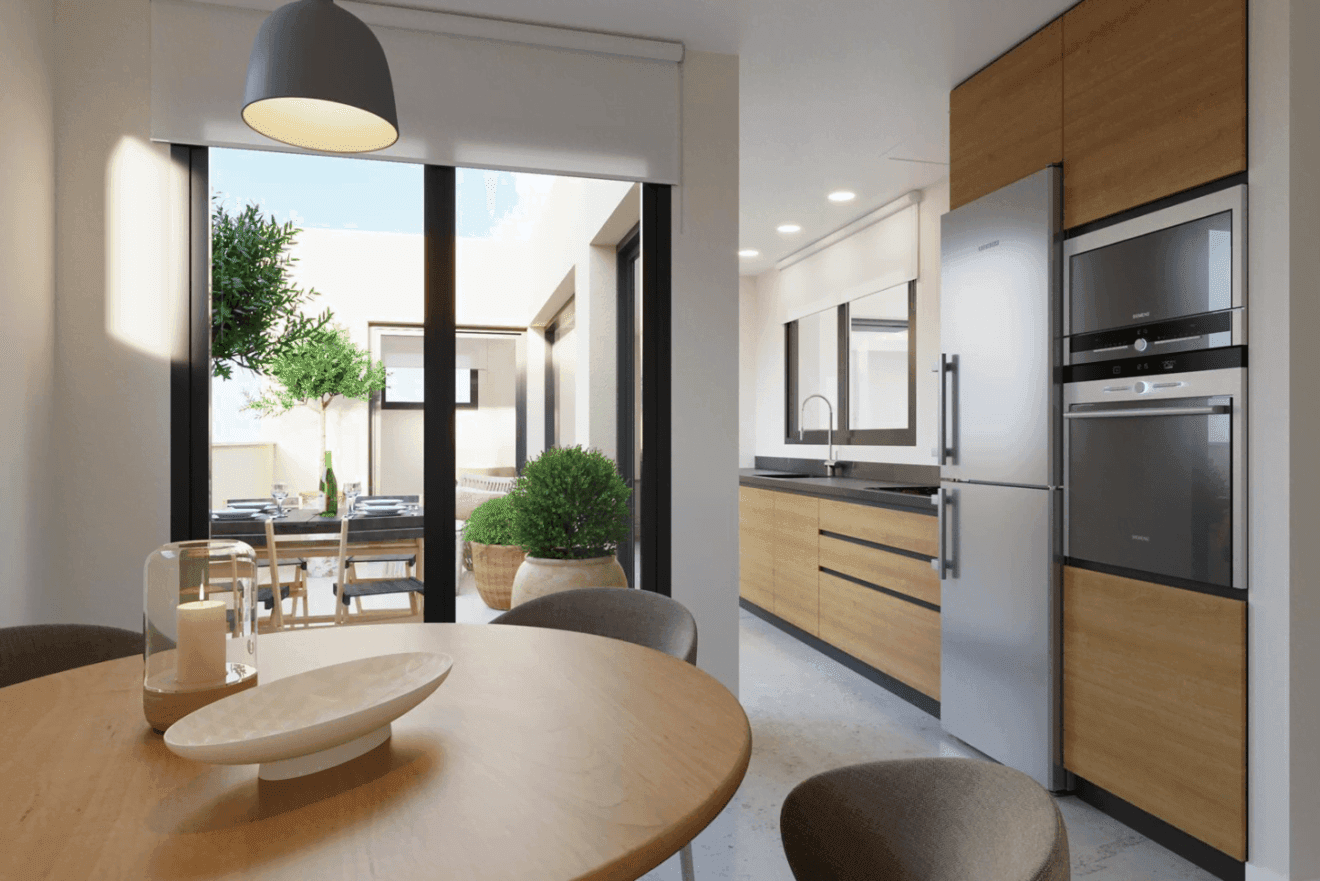 Diferentes estilos de vivienda sobre la parcela