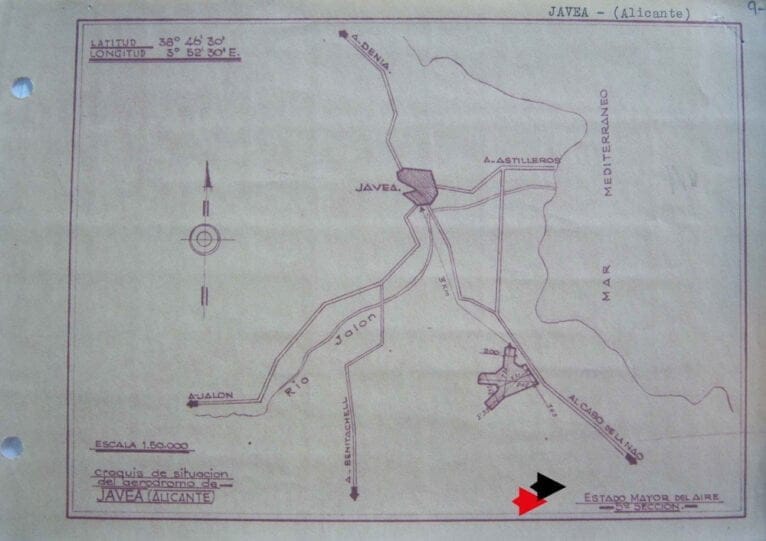 Plano del aeródromo de Xàbia. Foto aerodromos Comunitat Valenciana