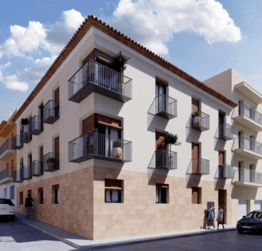 Proyecto del edificio en la parcela