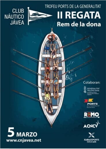 Cartel de la Jornada de Remo por el 8M en Xàbia