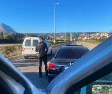 Control Policía Local Xàbia (archivo). Foto PLX