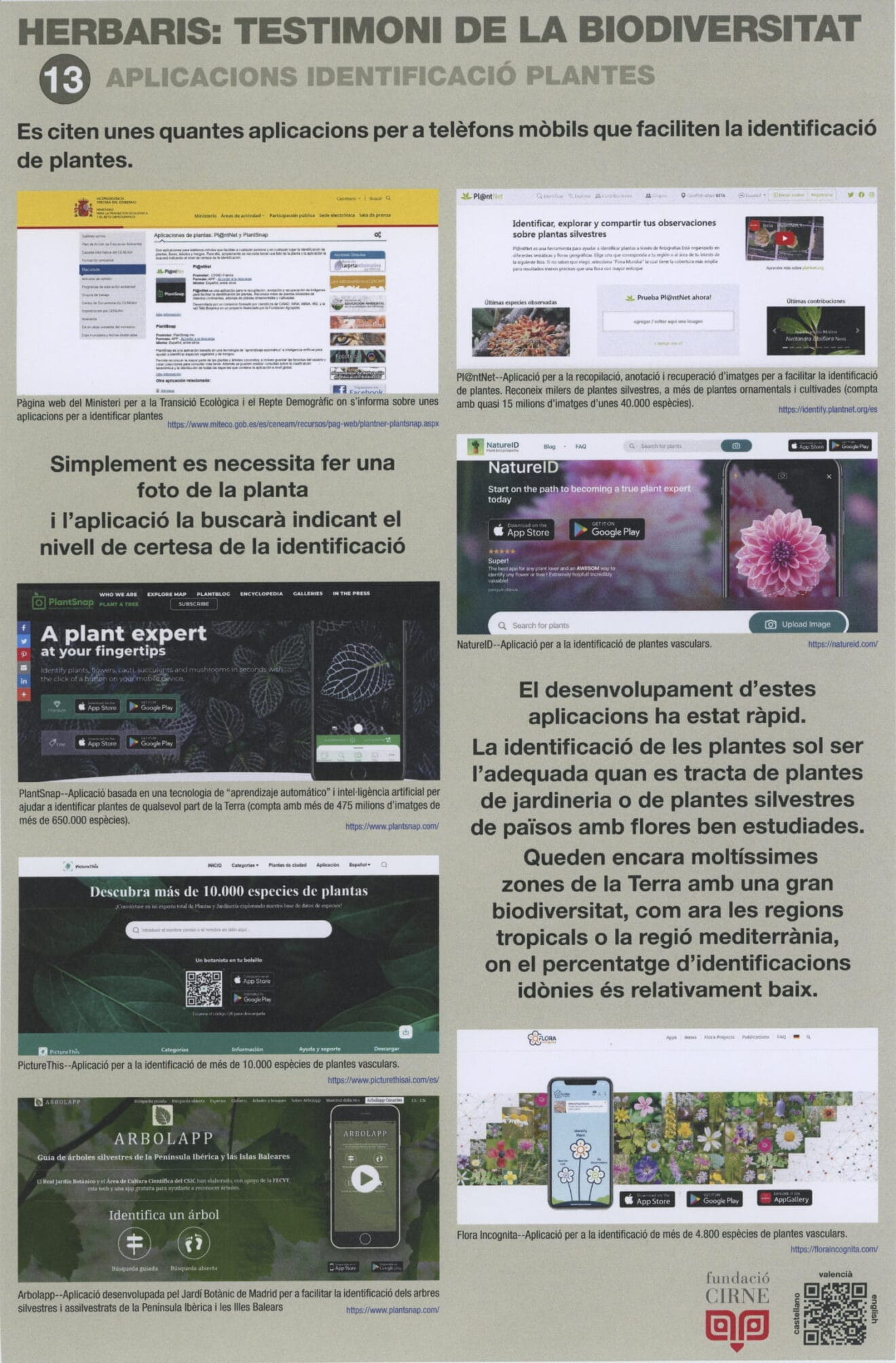 Panel informativo de la exposición 'Herbaris,  testimoni de la biodiversitat'