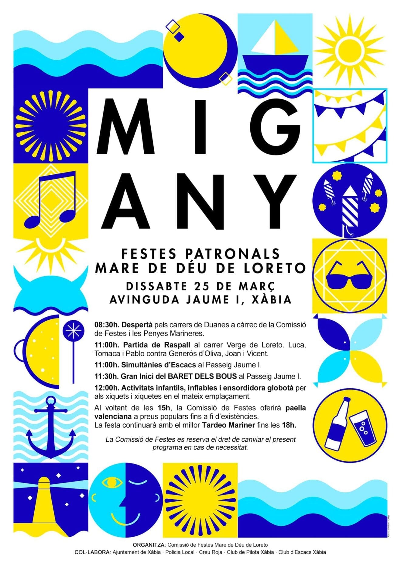 Cartel de actividades del Mig Any del Baret de Bous