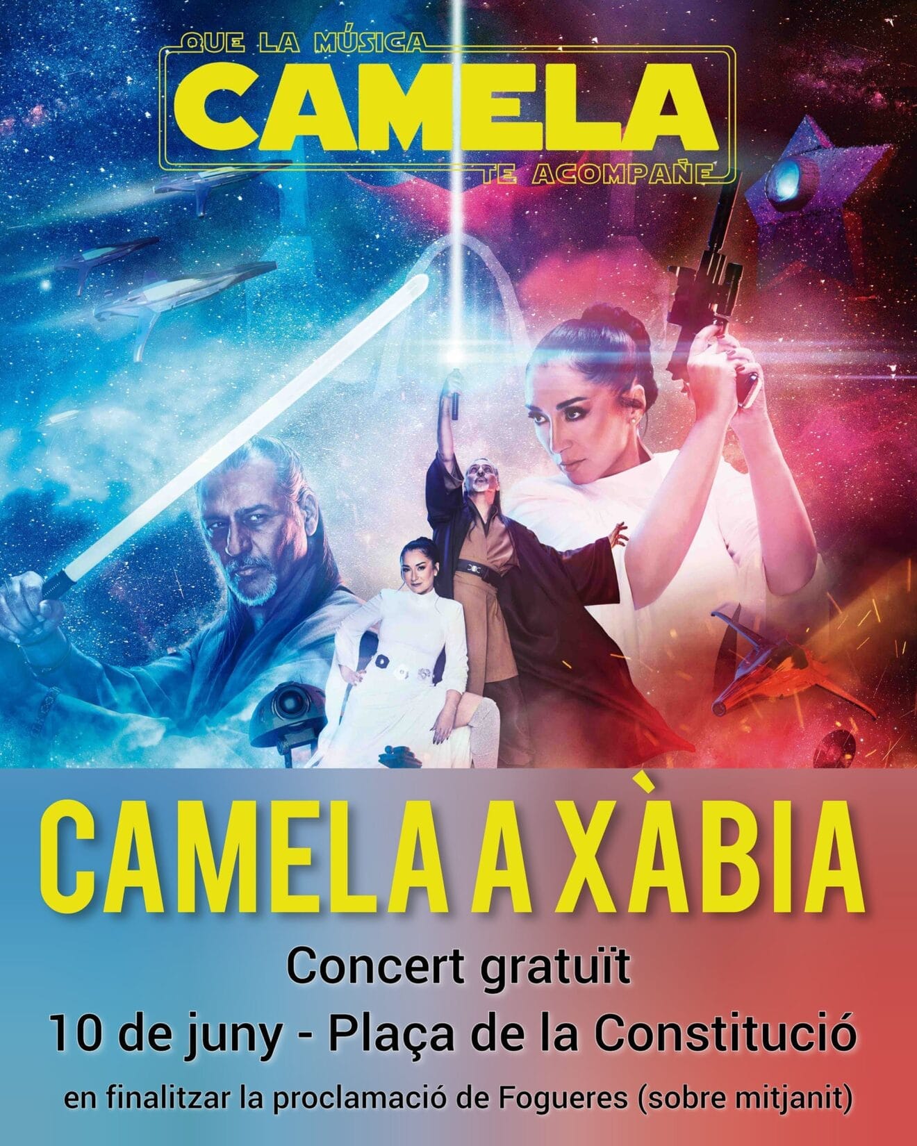 Cartel del concierto de Camela en Xàbia