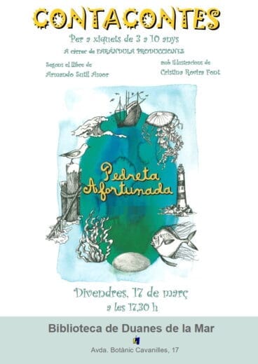 Cartel del primer contacontes en las Bibliotecas de Xàbia